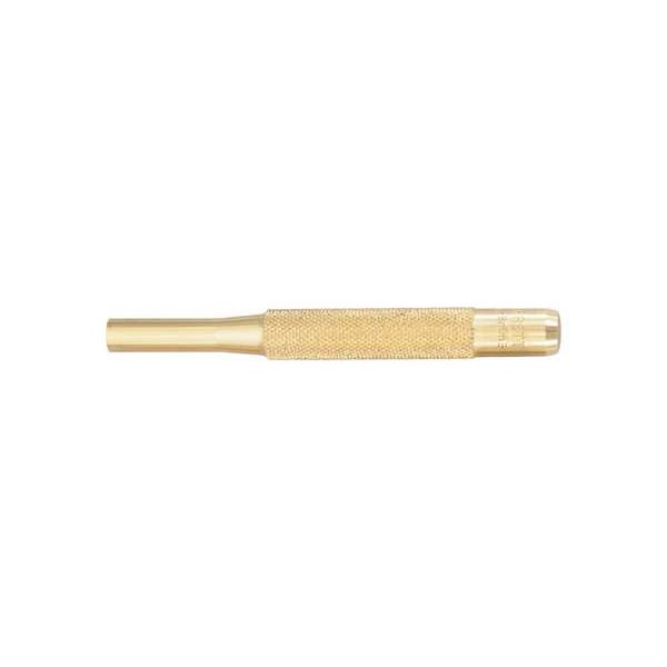 Starrett Brass Drive Pin Punch, 5/16 In Tip, 4 In L - B565H