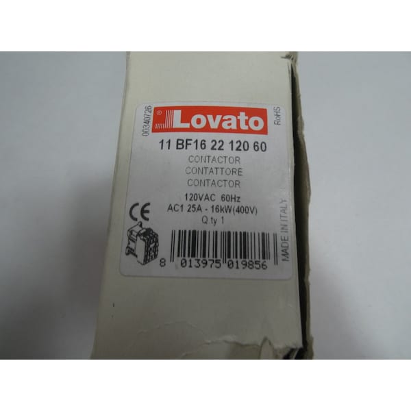 CONTACTOR DE CA DE 120V-AC 25A AMP 16KW - 11 BF16 22 120 60