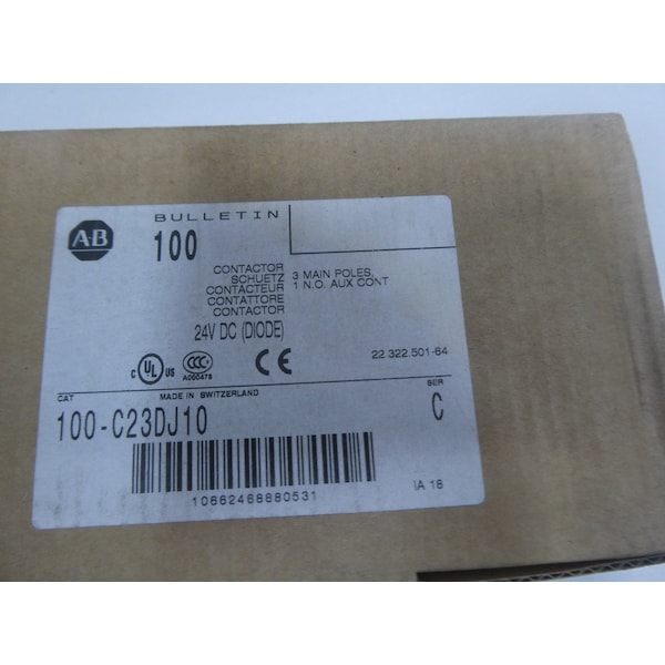 Contactador AC de 24V-DC 30A AMP 15HP Allen Bradley - 100-C23DJ10