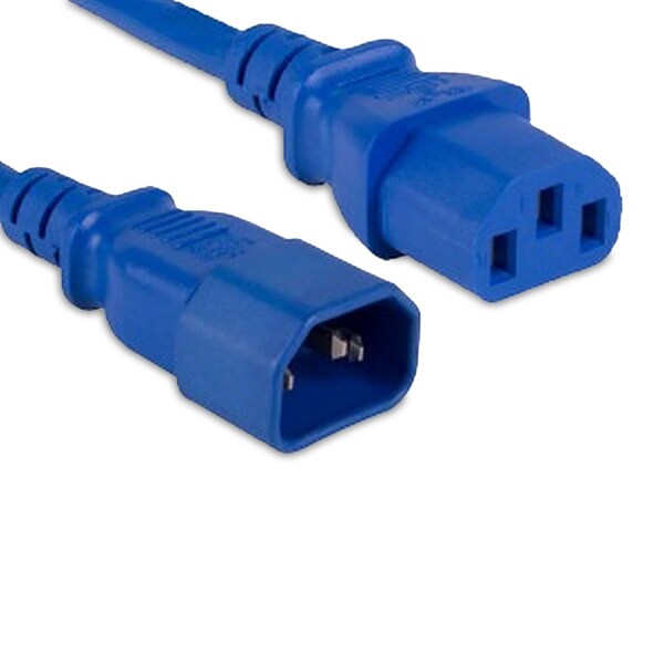 Cable de Extensión de Corriente Azul Enet C13 a C14 de 10 pies