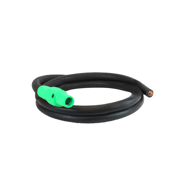 Ensamble de energía Tipo W Pigtail 400A 4/0 AWG Serie 16 Camlock hembra a Blunt 10 ft, Verde - 40TW16010FBG