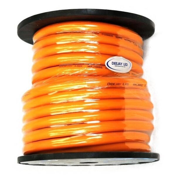 Cable de Alimentación Deejay Led calibre 0 de 72 FT 70% Aluminio/30% Cobre para Amplificadores de Audio de Vehículos - NARANJA