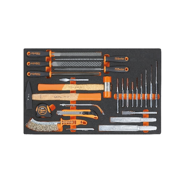 Beta M230 25-Piece Punches, Chisels and Accessories Set in Soft Thermoformed Tray - 024500230