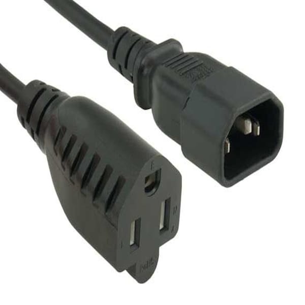Paquete de 2 cables adaptadores de energía para monitor de 3 pies 18 AWG NEMA 5-15R a IEC320 C14 - SNX-CBL-LDR-PW105-1203