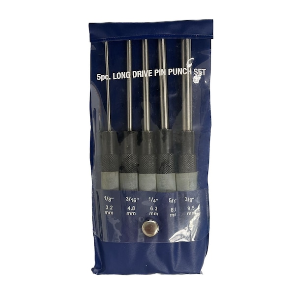 Hhip Machinists' Bench Block & 5 Piece Extra-Long Drive Pin Punch Set - 9999-0048