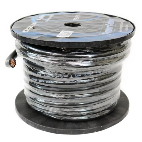 Cable de Alimentación de Cobre Puro 2 GAUGE 72 FT para Amplificadores de Audio Vehicular Negro - TBH272BLACKCOPPE