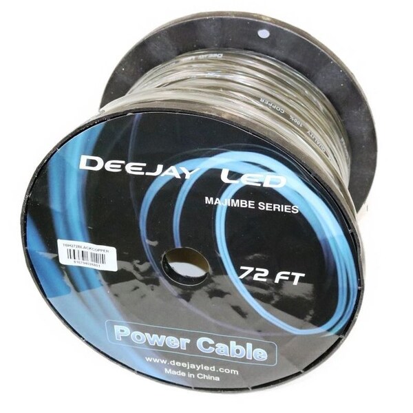 Cable de Alimentación de Cobre Puro 2 GAUGE 72 FT para Amplificadores de Audio Vehicular Negro - TBH272BLACKCOPPE