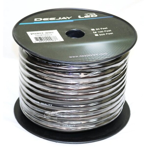 Cable de Alimentación para Amplificador de Coche Deejay Led de 100 pies Calibre 4 CCAW NEGRO - TBH4100BLK