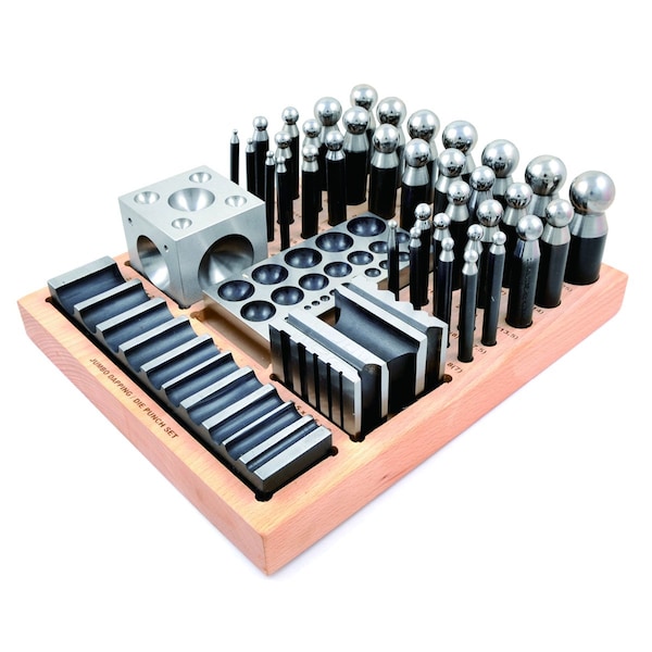 H & H Industrial Products 40 Piece Dapping Die Block & Punch Set - 8606-3409