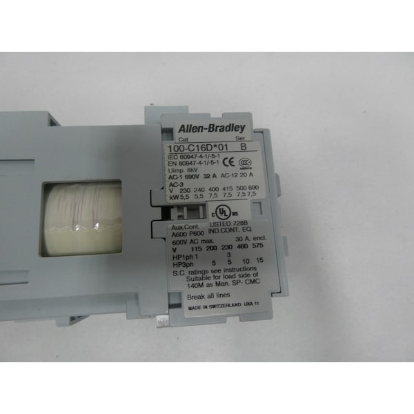 Contactor de CA de 10HP 30A 24V-DC - 100-C16DJ01 de Allen Bradley