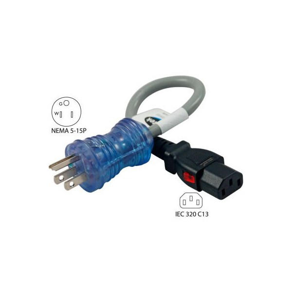 Cable de corriente de grado hospitalario Conntek 27167-012 de 13 amperios con bloqueo de empuje