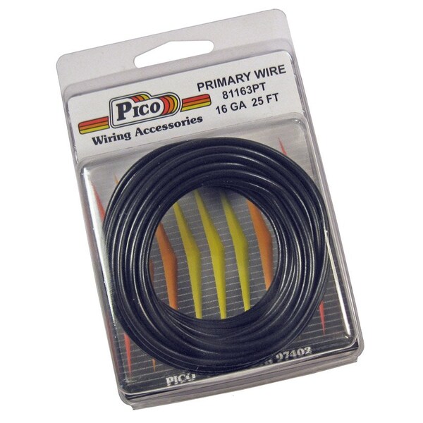 Accesorios de Cableado Pico Cable Primario, 16 AWG, Negro, Paquete de 25 - 81163PT