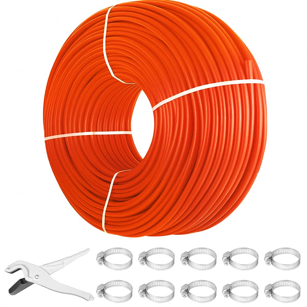 VEVOR 1000Ft PEX Tubing Pipe 1/2" PEX Tubing Oxygen Barrier Radiant Floor PEX Pipe Radiant Heat Floor Heating Plumbing Cold and Hot Water Tubing - 1000FTPEXZYG00001V0