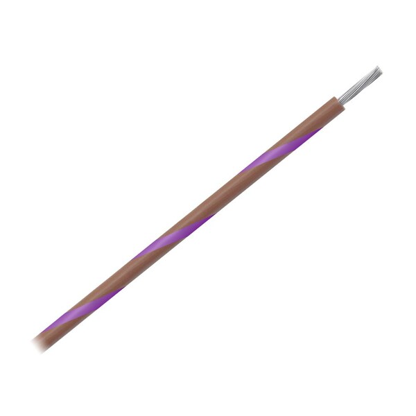 Cable Primario para Barcos, Marino, 16 AWG, Cobre, Franja Marrón/Violeta, Chaqueta de PVC, Trenzado - WUL16BR-7-500