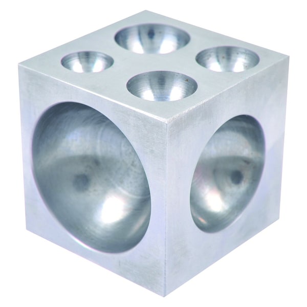 H & H Industrial Products 2 X 2 X 2" Dapping Block Square With Steel 4-40MM Cavaties - 8606-3400