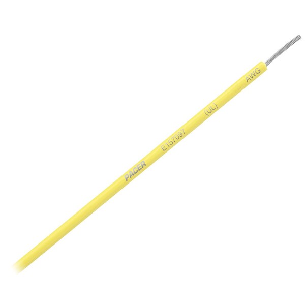 Cable Primario Pacer Group, Marino, 10 AWG, Cobre, Amarillo, Chaqueta de PVC, Trenzado - WUL10YL-25