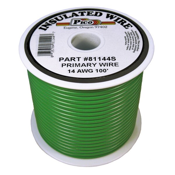 Cable Primario Pico de 14 AWG, Verde, En Carrete de 100 pies - 81144S