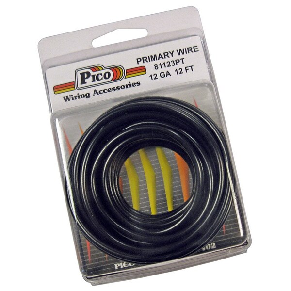 Cable Primario Pico, 12 AWG, Negro, Paquete de 12 - 81123PT