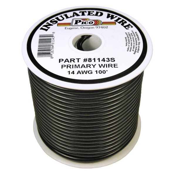Cable Primario Pico - 14 AWG, Negro, Bobina de 100 pies - 81143S