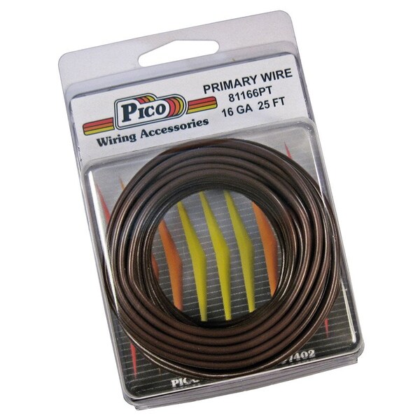 Cable principal Pico, calibre 16 AWG, color café, paquete de 25 - 81166PT