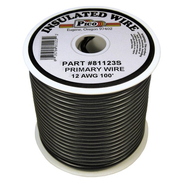 Cable primario Pico - 12 AWG, Negro, Bobina de 100 pies - 81123S