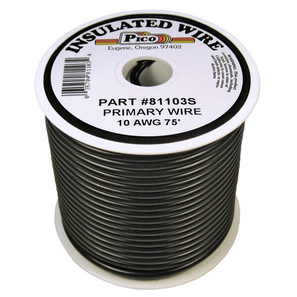 Cable Primario Pico - 10 AWG, Negro, Carrete de 75ft - 81103S