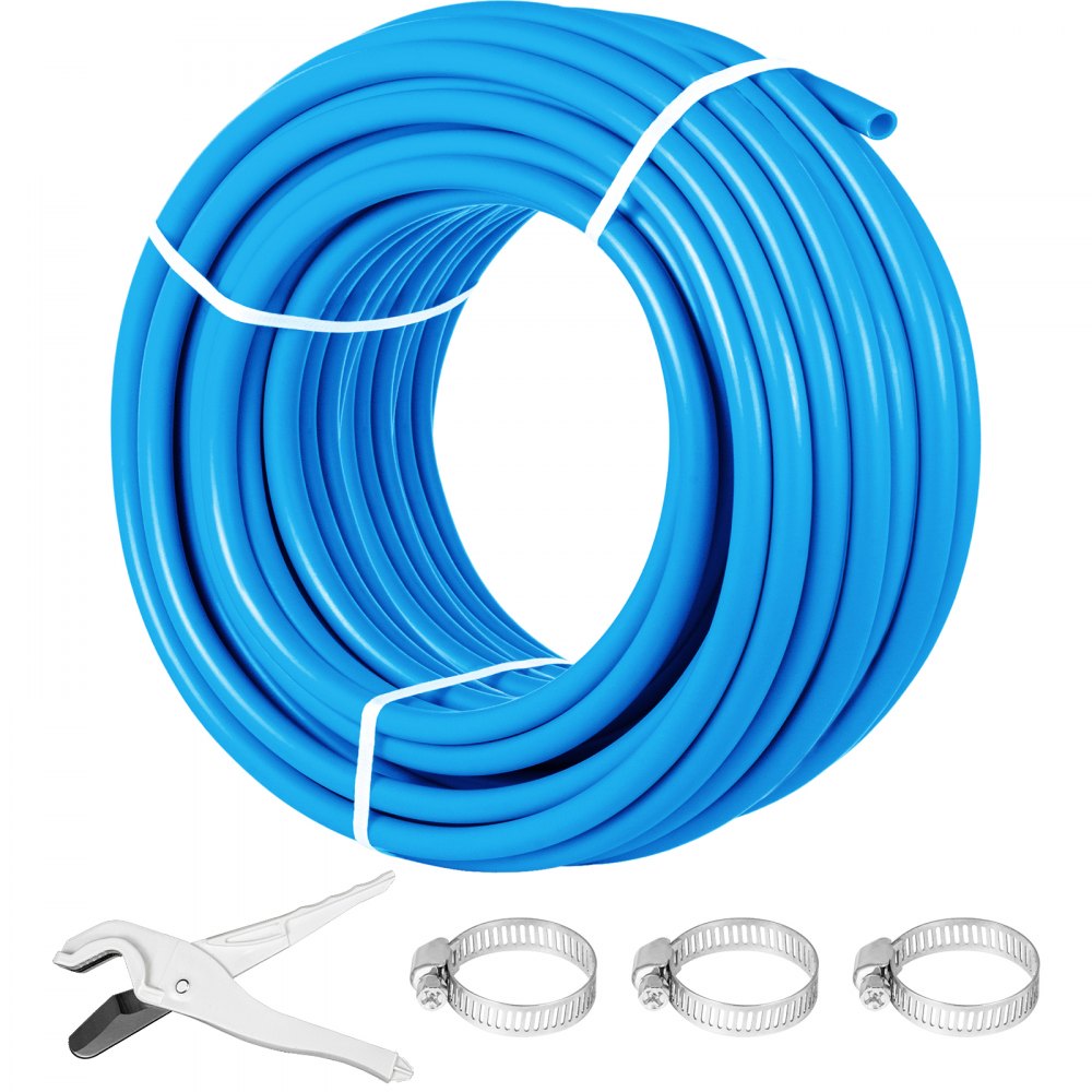 VEVOR Pex Tubing, 1" Pex Pipe 300ft Flexible Pex Hose Non Oxygen Barrier Pex Tube Coil 80-160psi Pex Water Line Blue Pex Piping for Hot & Cold Water Plumbing Open Loop Radiant Floor Heating System - PEXG1YC300YCLS001V0