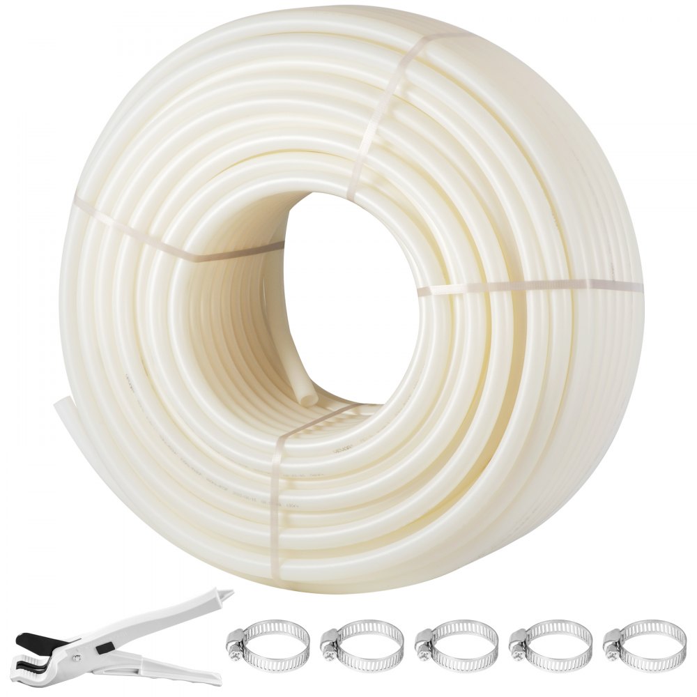 VEVOR PEX Pipe, 1 Inch x 500 FT PEX Tubing, Non Oxygen Barrier White PEX-B Pipe, Flexible PEX Water Line for RV Sewer Hose, Plumbing, Radiant Heating - GHLYCBGYYPJTCFWGBV0