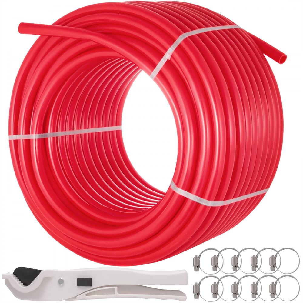 VEVOR Pex Pipe Tubing 1 Inch 300ft Pex Tubing Non-Barrier Radiant Water Plumbing Pipe Pex-B ?1" Non-Barrier/300FT/Red? - PEX1X300FTHSBGY01V0