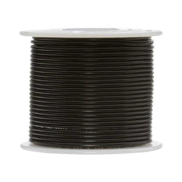 Cable de conexión de gancho trenzado UL1061 calibre 24 AWG, 300V, 0.044 de diámetro, negro, longitud de 100 pies