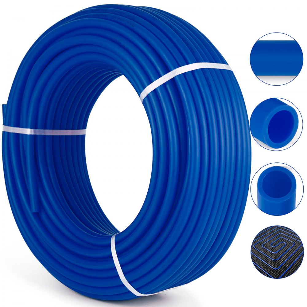 VEVOR 3/4" PEX Tubing 300Ft Non-Barrier PEX Pipe Blue Pex-b Tube Coil for Hot and Cold Water Plumbing Open Loop Radiant Floor Heating System PEX Tubing (3/4" Non-Barrier, 300Ft/Blue) - PEXG300FT3-4DCLS1V0