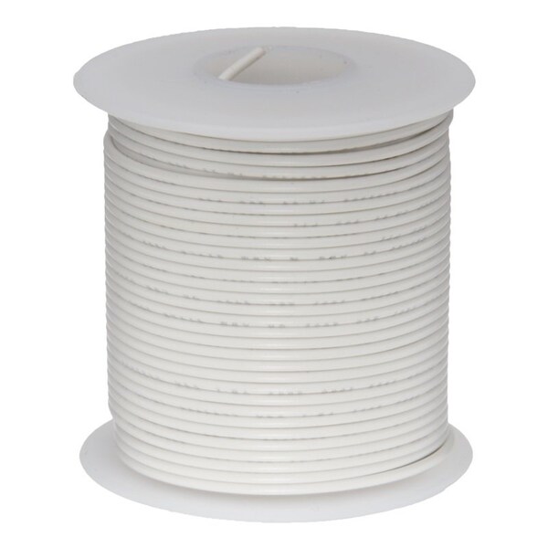 Cable de conexión flexible trenzado de calibre 28 AWG UL1061 de Remington Industries, 300V, 0.035 pulgadas de diámetro, blanco, longitud de 25 pies