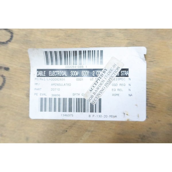 Cable SOOW termoestable negro de 2 conductores calibre 14 AWG y 1000 pies - 20710-01000R
