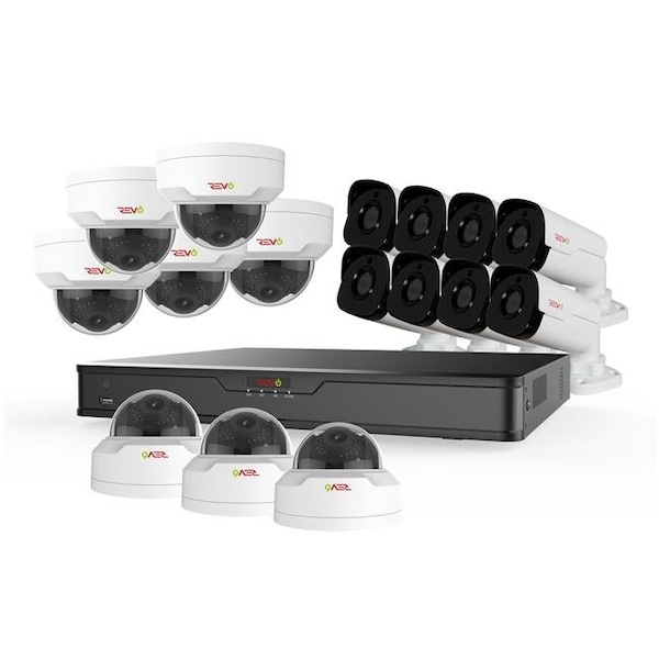 Revo America Revo America RU162MD8GB8G-4T Ultra HD 16 Channel 4TB NVR Surveillance System with 16 x 4 Megapixel Cameras - RU162MD8GB8G-4T