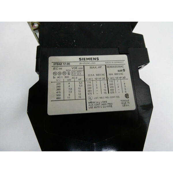 Interruptor de contacto inversor de 10HP tamaño 0 110V-CA - 3TD42 10-0BG1