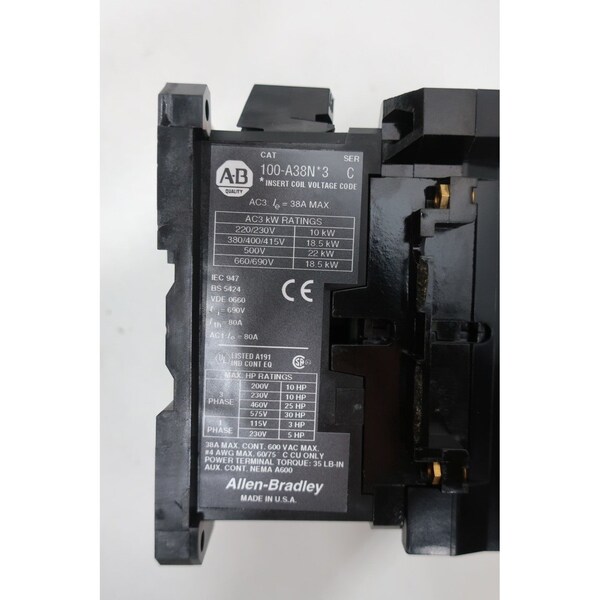 Contactador AC 120V-AC 38A 25HP Allen Bradley - 100-A38ND3