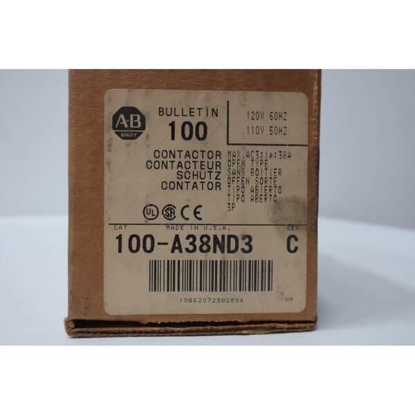 Contactador AC 120V-AC 38A 25HP Allen Bradley - 100-A38ND3