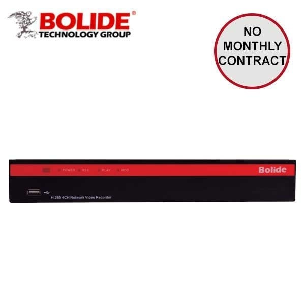 Bolide 4-Channel 4K H.265 NVR with 4-Port Built-in POE, Supports Up to 4K Cameras, 40Mbps Throughput, 4K Ou - BOL-BN-NVR-4NX-NDAA