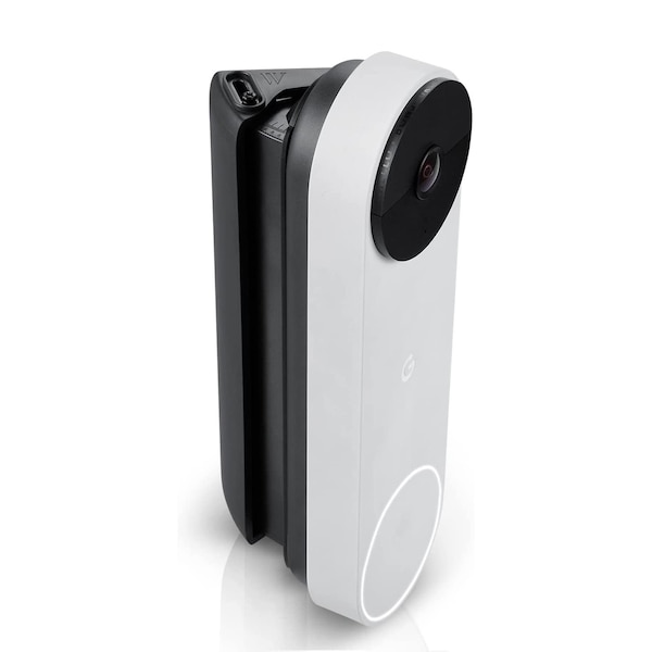 Wasserstein Doorbell Horizontal Adjustable Mount, for Google Nest Doorbell battery, Made for Google Nest - NestDB2HorMtBlkUSA