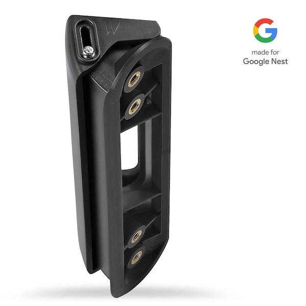Wasserstein Doorbell Horizontal Adjustable Mount, for Google Nest Doorbell battery, Made for Google Nest - NestDB2HorMtBlkUSA