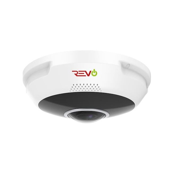 Revo America Revo America RUCFE4K-1C Ultra Plus HD 4K IP Indoor & Outdoor Audio Capable Fisheye Dome Surveillance Camera with 360 deg Panoramic Coverage - RUCFE4K-1C