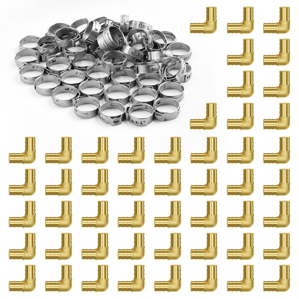 Pipe Fittings 3/4" 50PCS Brass Clamp-style Elbows for Heating Systems - KGSPEXGLJPJ5YN47DV0