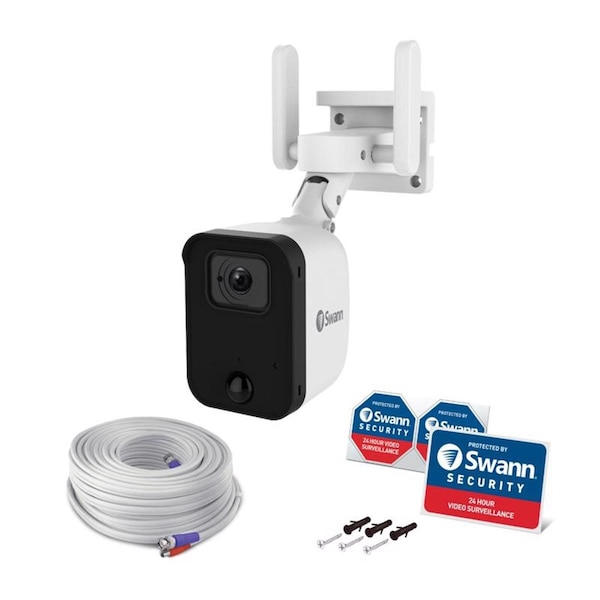 Swann Fourtify Plug-in Indoor & Outdoor Black & White Wi-Fi Security Camera - 5039038