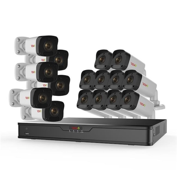 Revo America Revo America RU162B16E-4T Ultra HD 16 Channel 4TB NVR Surveillance System with 16 x 2 Megapixel Cameras - RU162B16E-4T