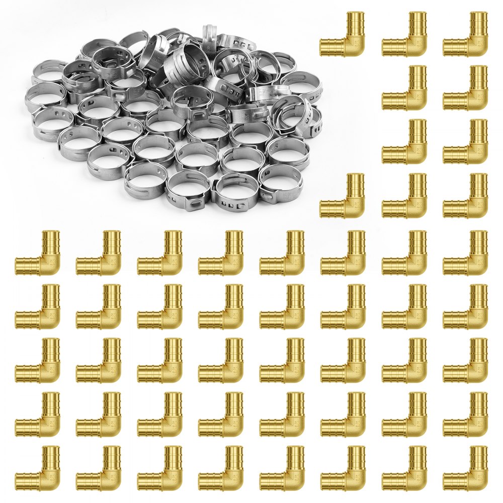 Pipe Fittings 1/2" 50PCS Brass Clamp-style Elbows for Heating System - KGSPEXGLJPJ5PKQBJV0
