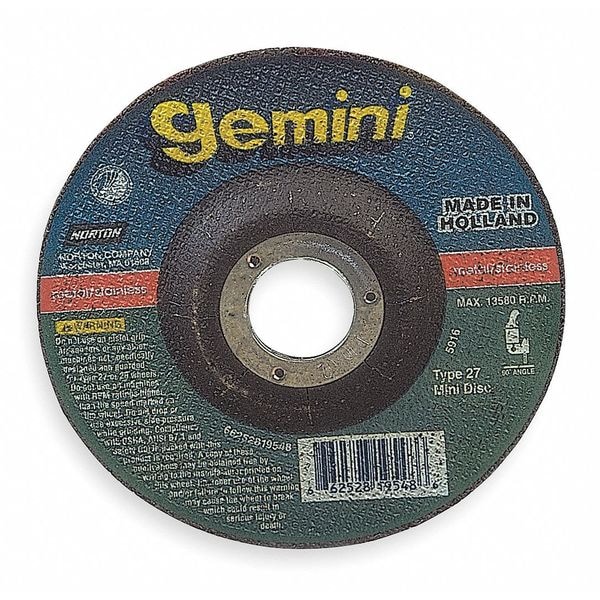 Ruedas de centro deprimido Norton Abrasives, Tipo 27, 4 1/2 pulgadas de diámetro, 0.045 pulgadas de grosor, tamaño del agujero del arbor de 7/8 pulgadas - 66252842026