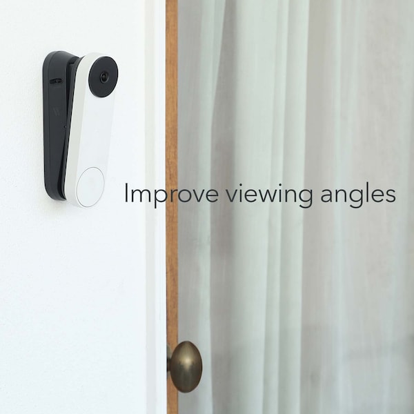 Wasserstein Doorbell Vertical Adjustable Mount, for Google Nest Doorbell Battery, Made for Google Nest - NestDB2VerMtBlkUSA