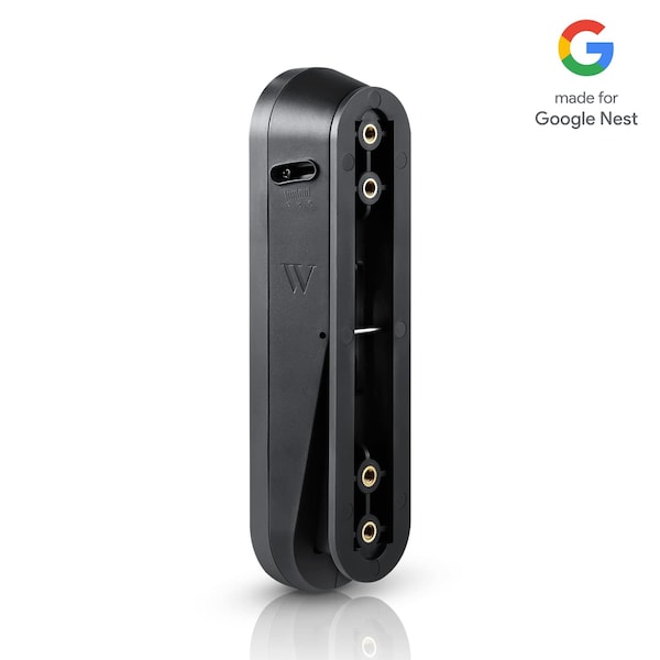 Wasserstein Doorbell Vertical Adjustable Mount, for Google Nest Doorbell Battery, Made for Google Nest - NestDB2VerMtBlkUSA