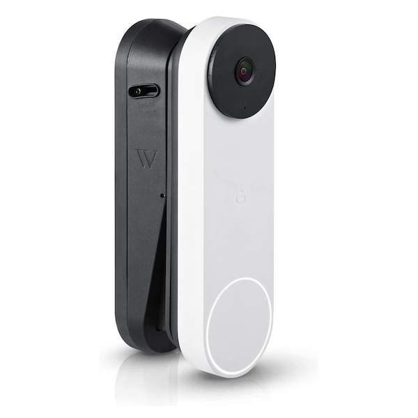 Wasserstein Doorbell Vertical Adjustable Mount, for Google Nest Doorbell Battery, Made for Google Nest - NestDB2VerMtBlkUSA