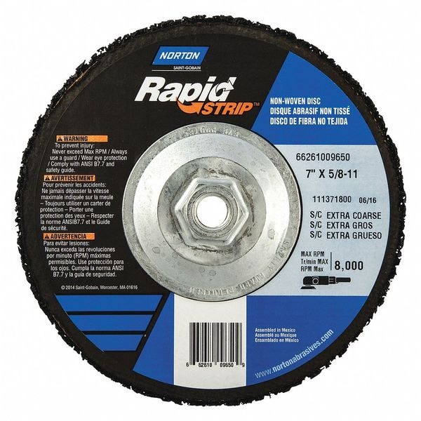 Ruedas de Centro deprimido Norton Abrasives, Tipo 27, 4 1/2 pulgadas de diámetro, 0.5 pulgadas de grosor, tamaño del agujero del vástago de 5/8"-11 - 66261009585.